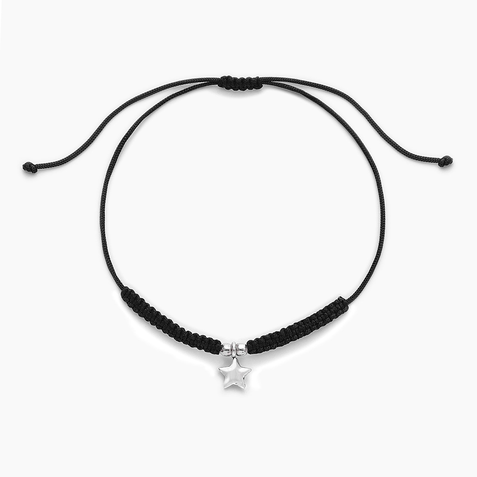 black thread silver anklets - Pure 925 Silver Anklet &#8211; Threaded With Shining Star