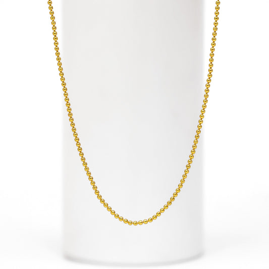 Gold chain - Pure 925 Silver Chain &#8211; Gold Plated Minin Ball Chain For Women