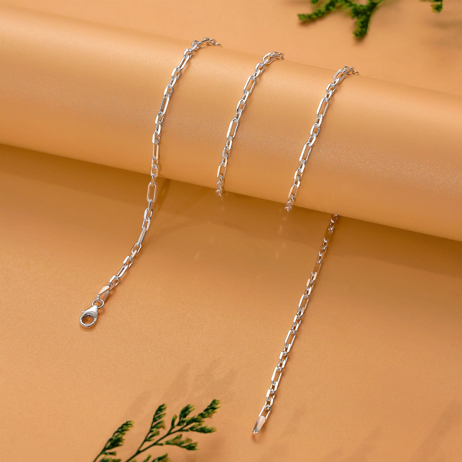 Men Silver Chain - Pure 925 Silver Chain &#8211; Plain Box Chain Model
