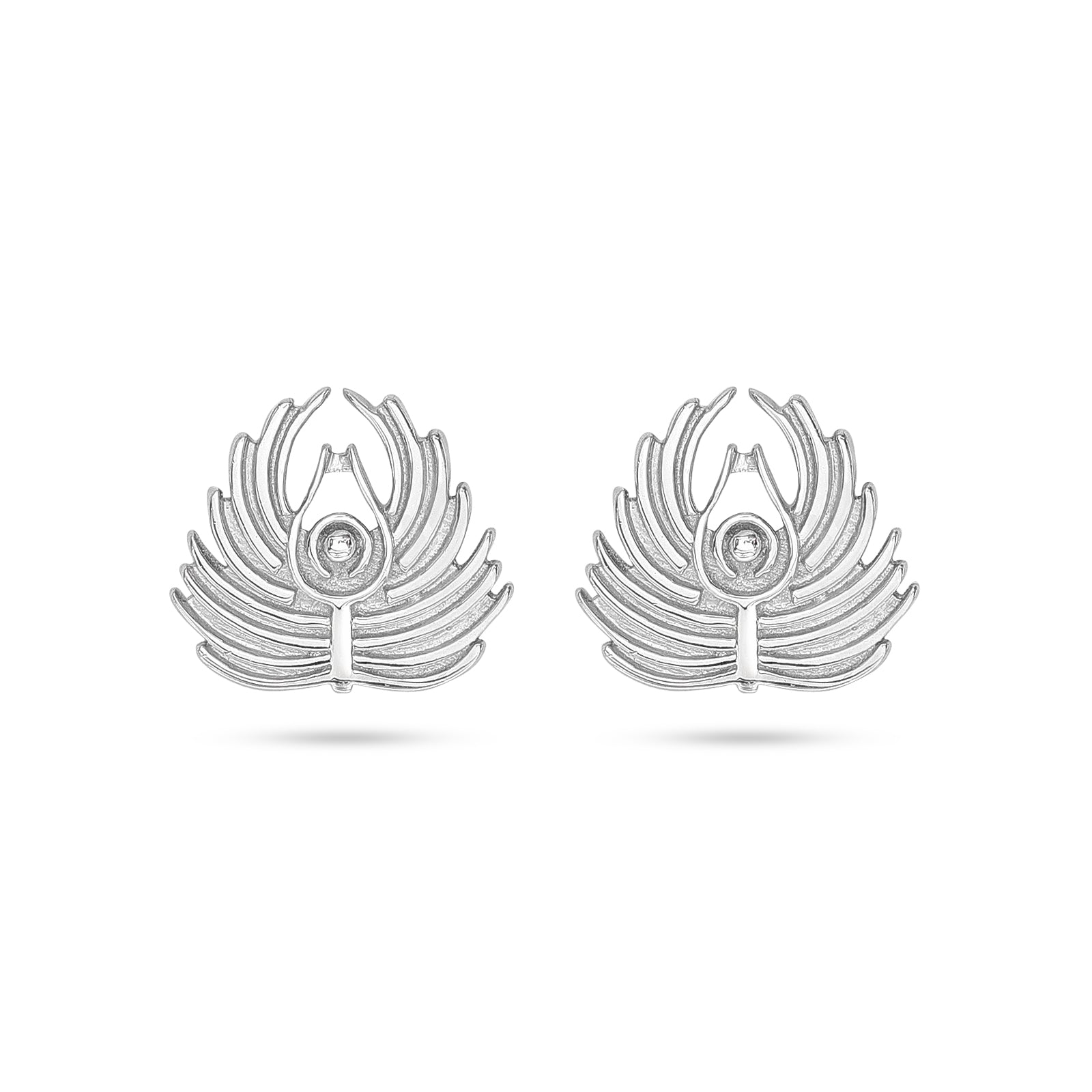 Silver Earrings - Pure 925 Silver Earring &#8211; Beautiful Peacock Feather Design