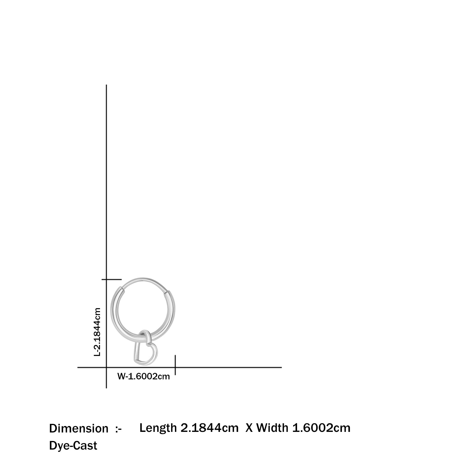 Silver Earring - Pure 925 Silver Earrings &#8211; Heart-in Loop Ring Model