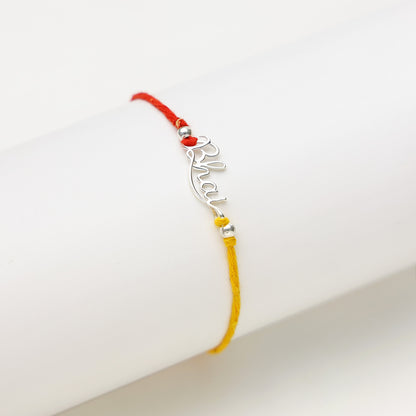 Pure 925 Silver Rakhi - Customised Bhai Pendant Rakhi - Tweov Jewels