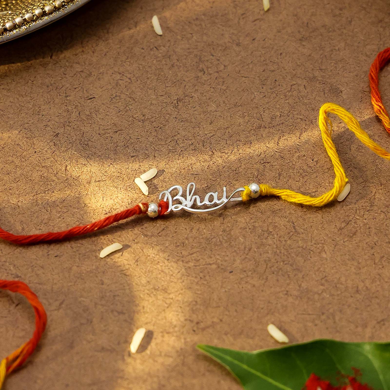 Pure 925 Silver Rakhi - Customised Bhai Pendant Rakhi - Tweov Jewels