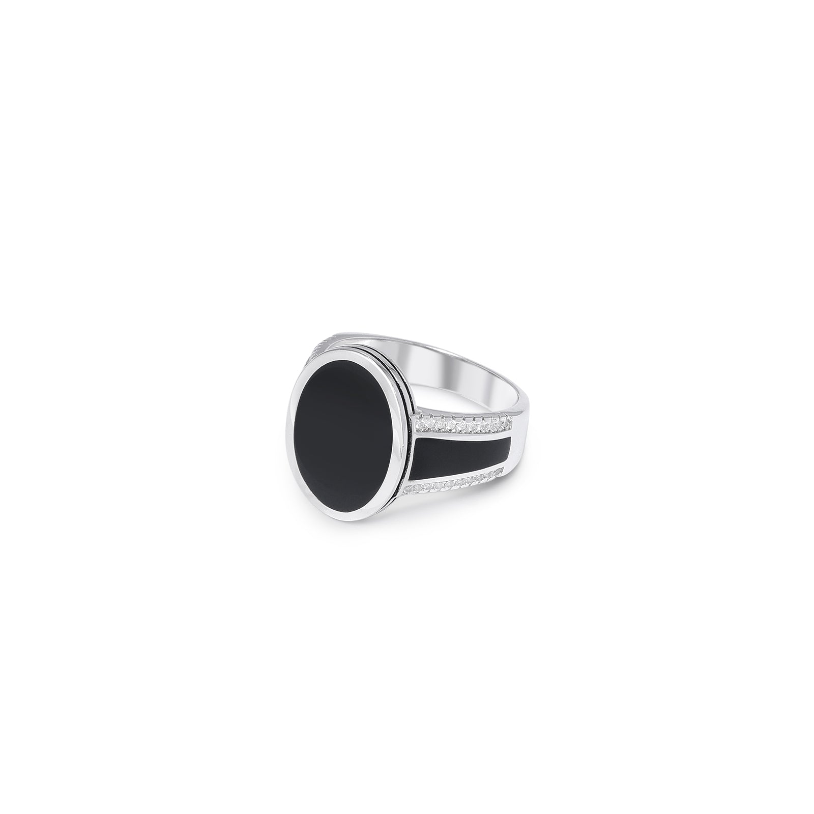 Oxidized ring - Pure 925 Silver Ring &#8211; Oval-Shaped Black Onyx Ring