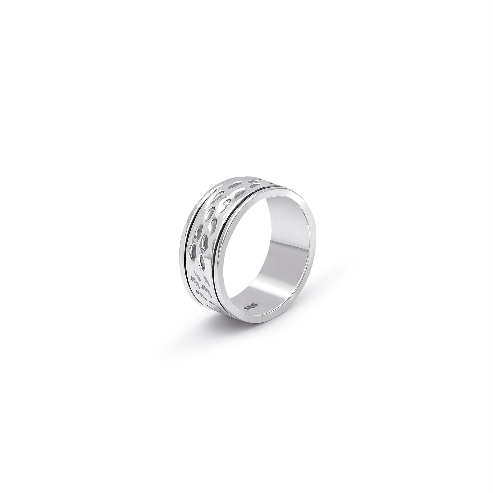 carved silver ring - Pure 925 Silver Ring &#8211; Plain Carved Wedding Band
