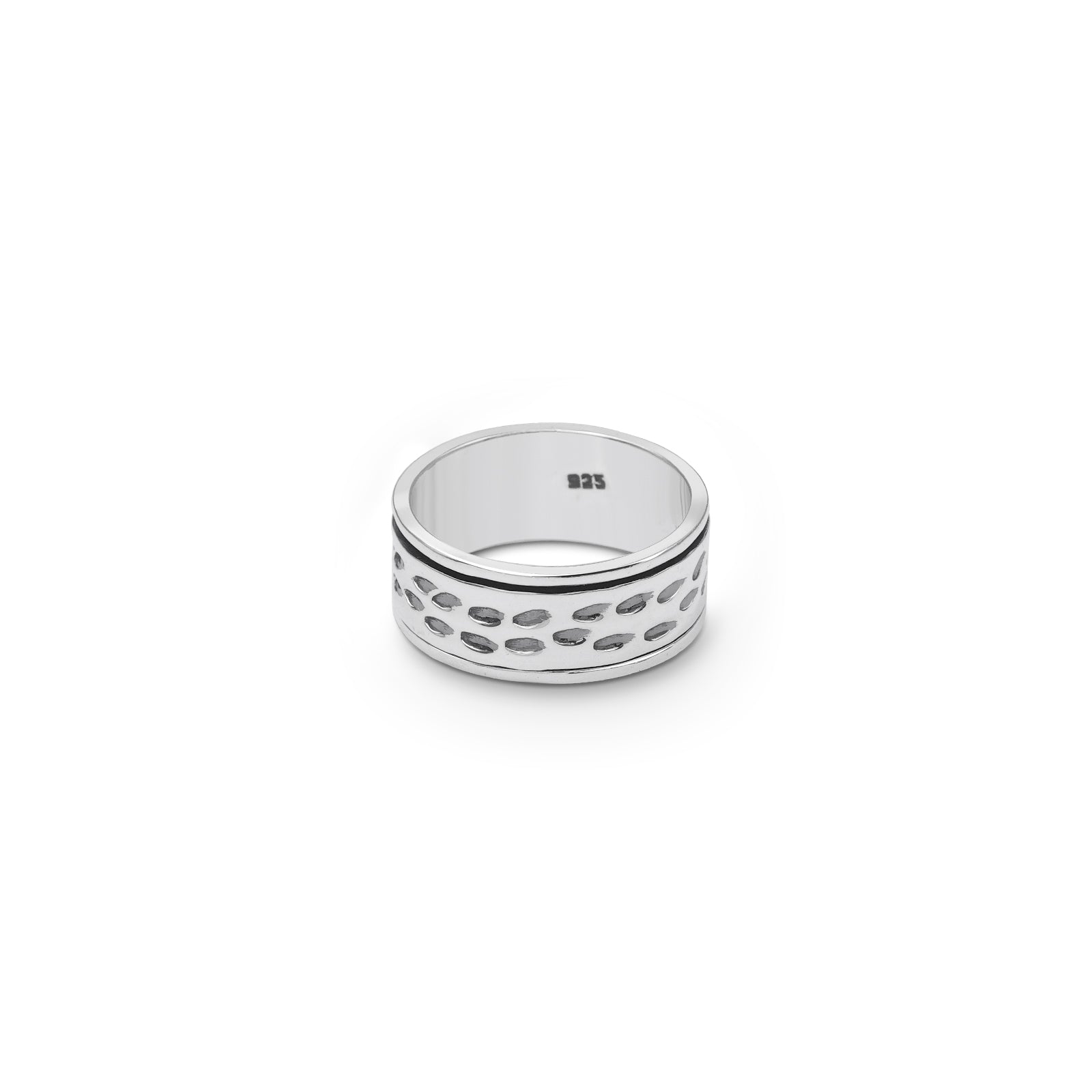 Silver Rings - Pure 925 Silver Ring &#8211; Plain Carved Wedding Band