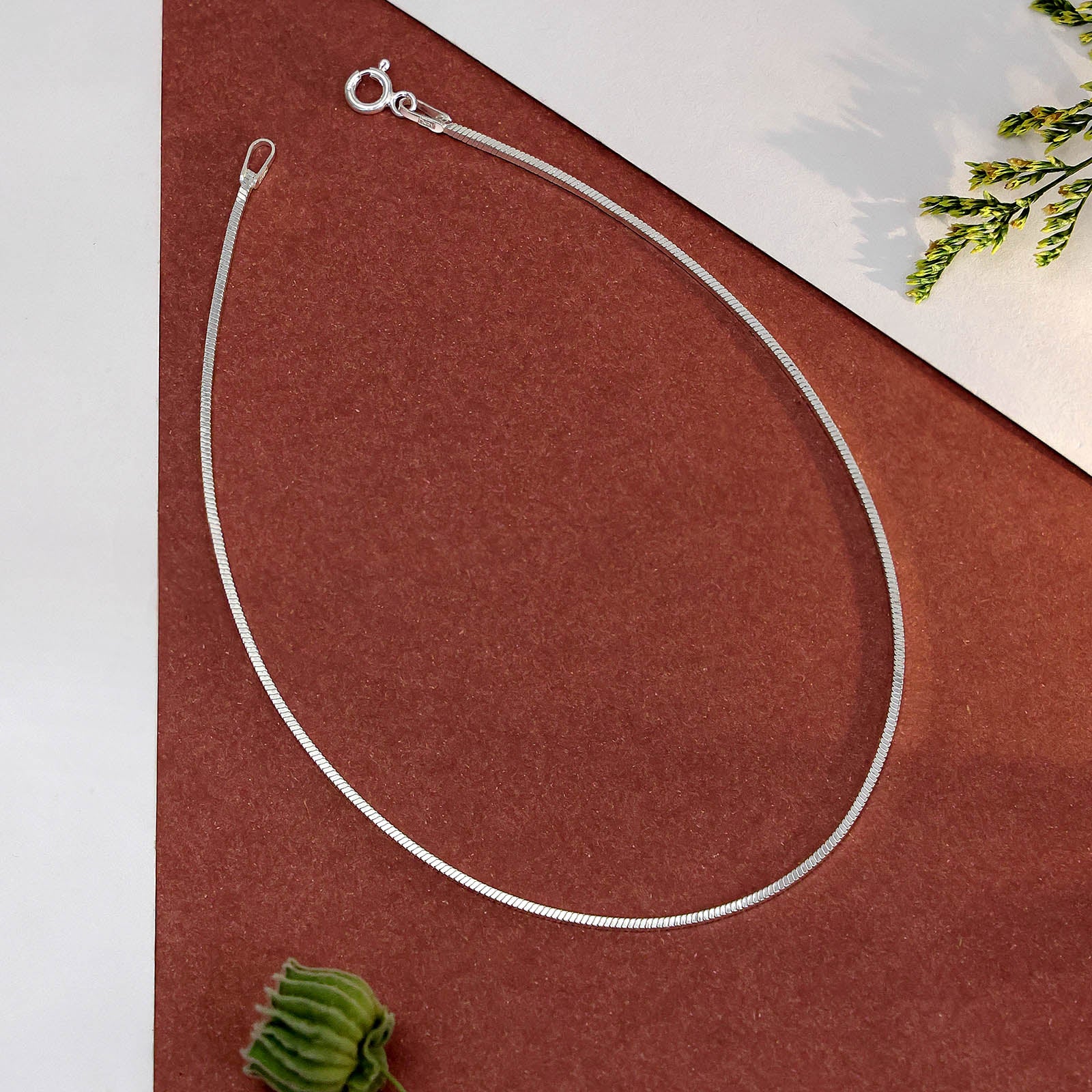 Silver anklets - Pure Silver Anklet &#8211; One-Piece Plain Sleek Model