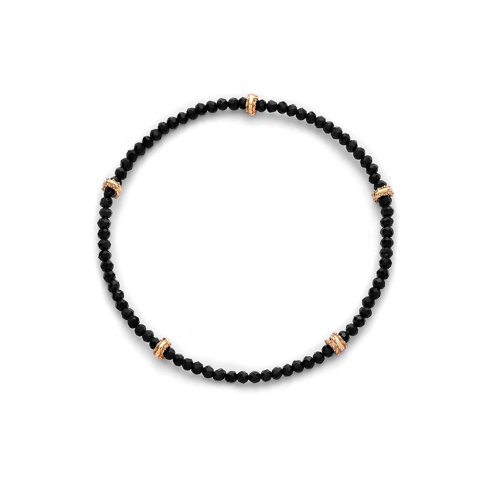 silver anklet for women - Pure Silver Anklet &#8211; Perfect Blend of Black Crystals