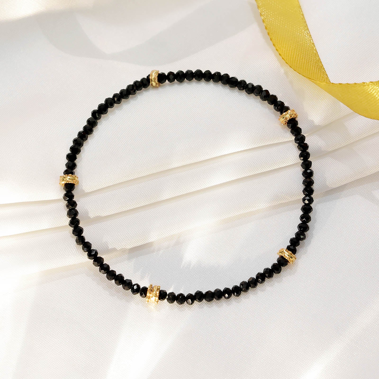 Silver anklets - Pure Silver Anklet &#8211; Perfect Blend of Black Crystals
