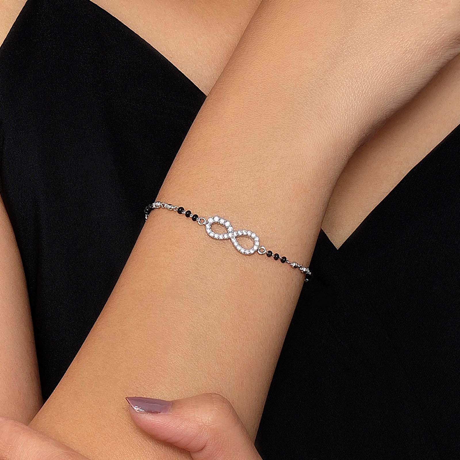 Pure Silver Bracelet for Men &amp; Women - Pure Silver Bracelet &#8211; Hand Mangalsutra bracelet Made With Infinite Love