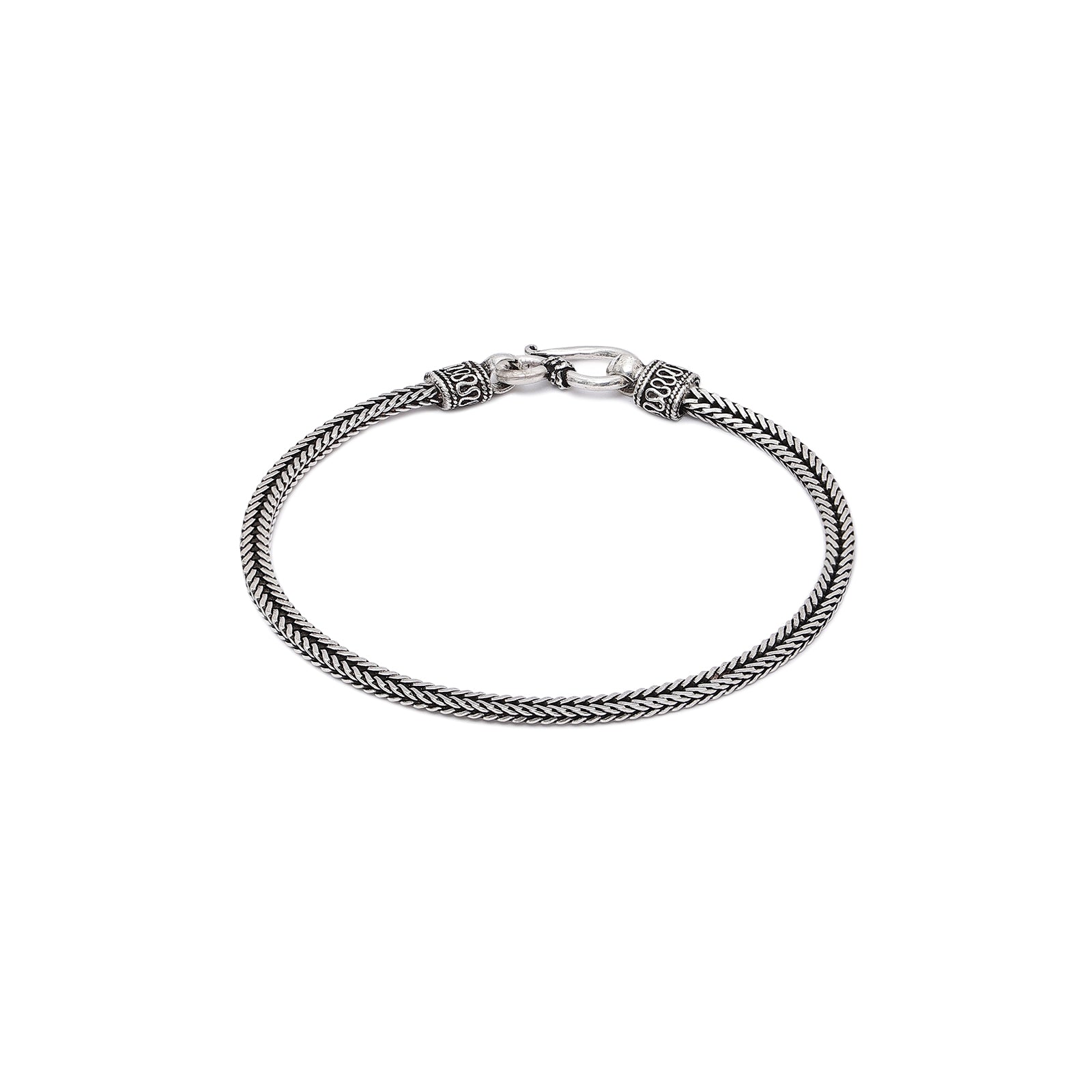 Mens silver bracelets - Pure Silver Bracelet for men &#8211; Oxidised Snake Chain Style