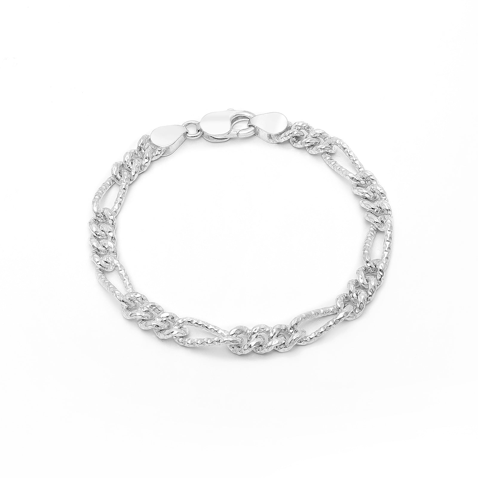 Pure Silver Bracelet for Men &amp; Women - Silver Bracelet for Men &#8211; Scratch Finish Linked Chain Model