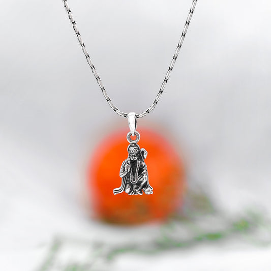 hanuman locket - Pure Silver Pendant &#8211; Blessed With Lord Bajrang Bali Charm