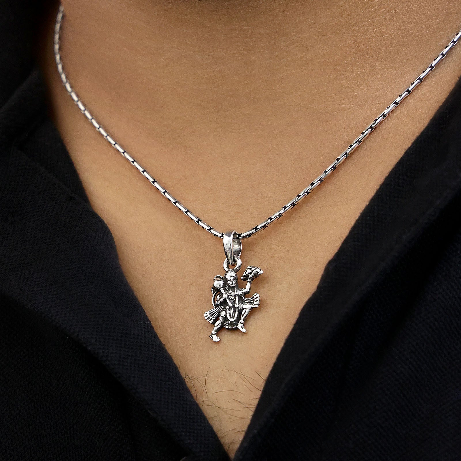 Silver Pendants - Pure Silver Pendant &#8211; Featuring Hanuman ji