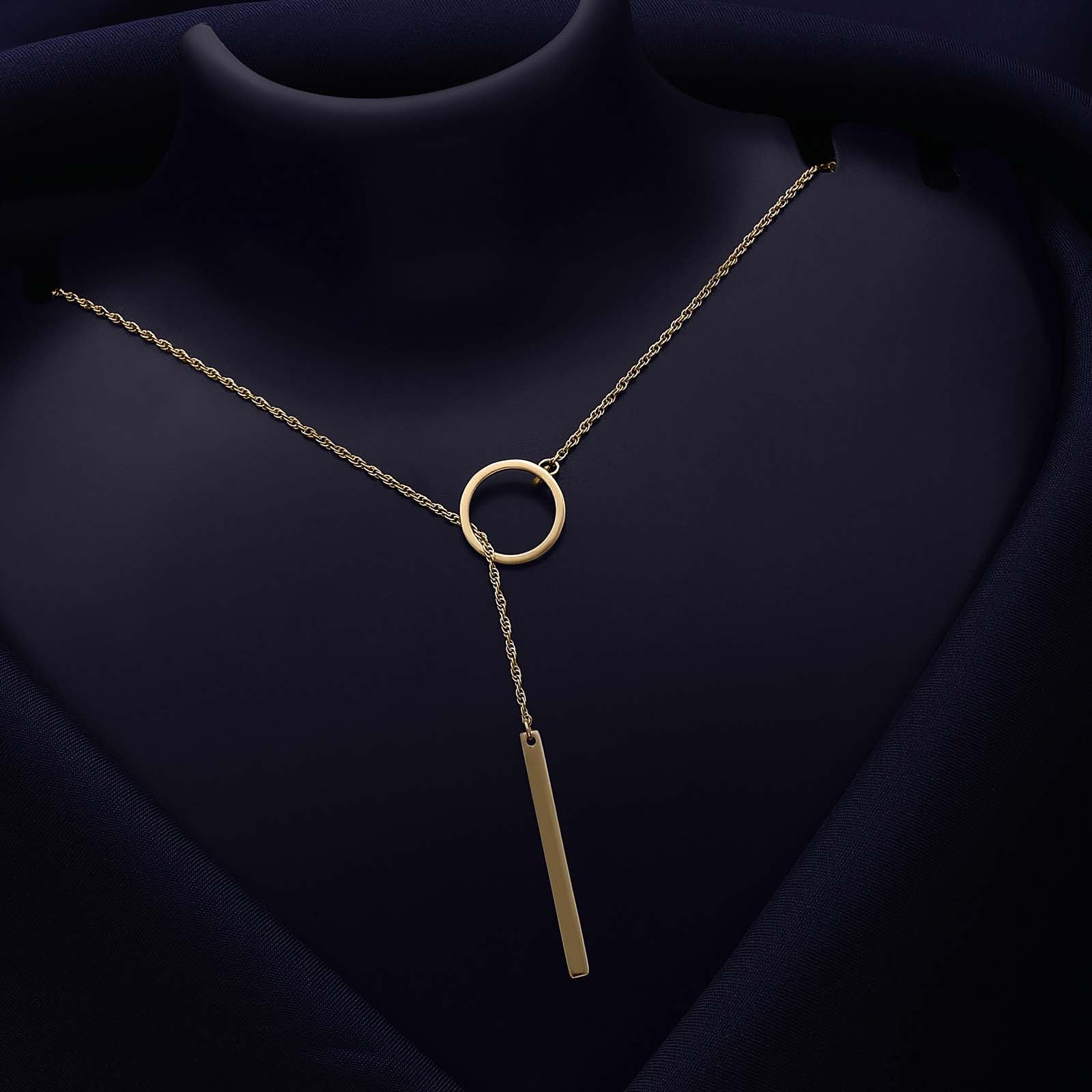Silver Necklaces - Pure Silver Pendant &#8211; Gold Plated Long Y-shaped Necklace