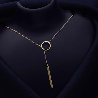 Silver Necklaces - Pure Silver Pendant &#8211; Gold Plated Long Y-shaped Necklace