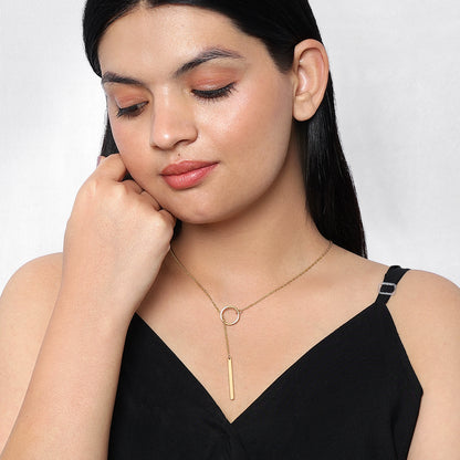Great Summer Sale - Pure Silver Pendant &#8211; Gold Plated Long Y-shaped Necklace