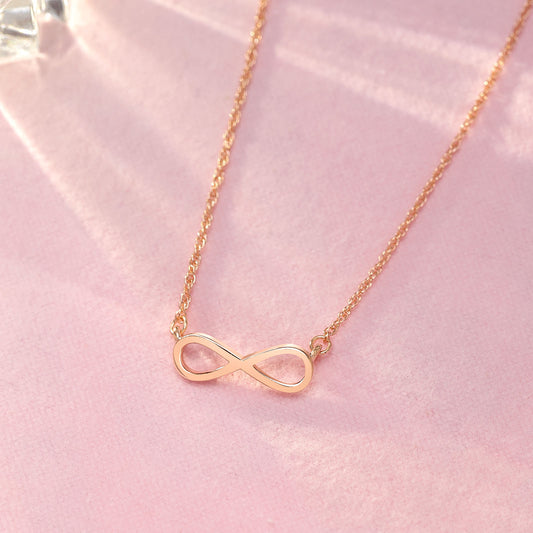 Infinity Necklace - Pure Silver Pendant &#8211; Rose Gold Plated With Infinity Design