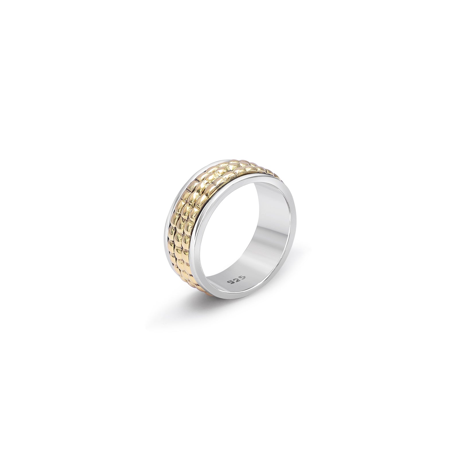 gold pebble silver ring - Pure Silver Ring &#8211; Made With Gold Pebble Model