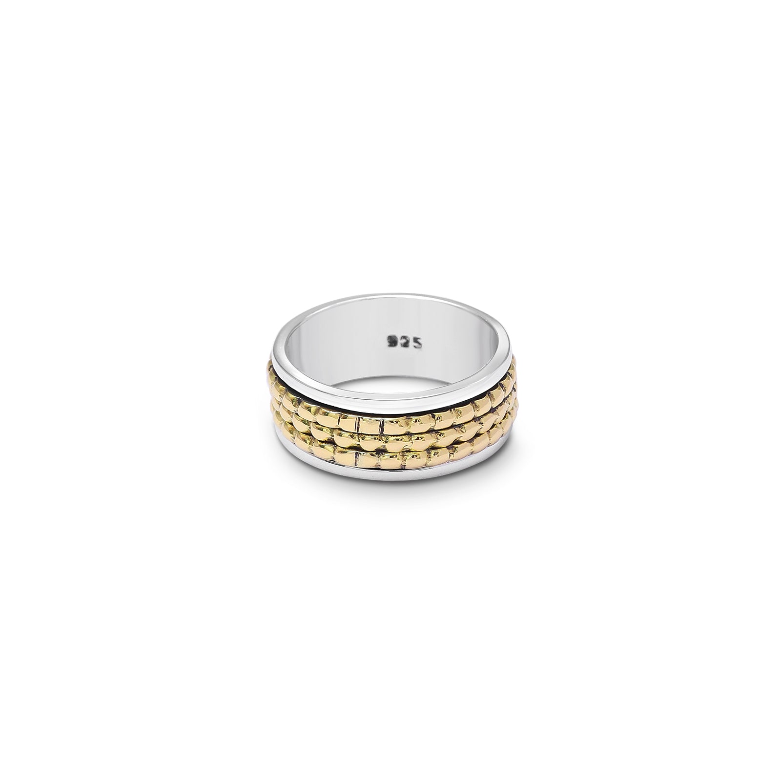 Silver Rings - Pure Silver Ring &#8211; Made With Gold Pebble Model