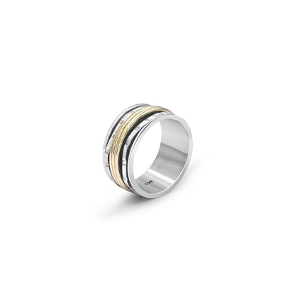 silver ring band - Pure Silver Ring &#8211; Two-Toned Sterling Band