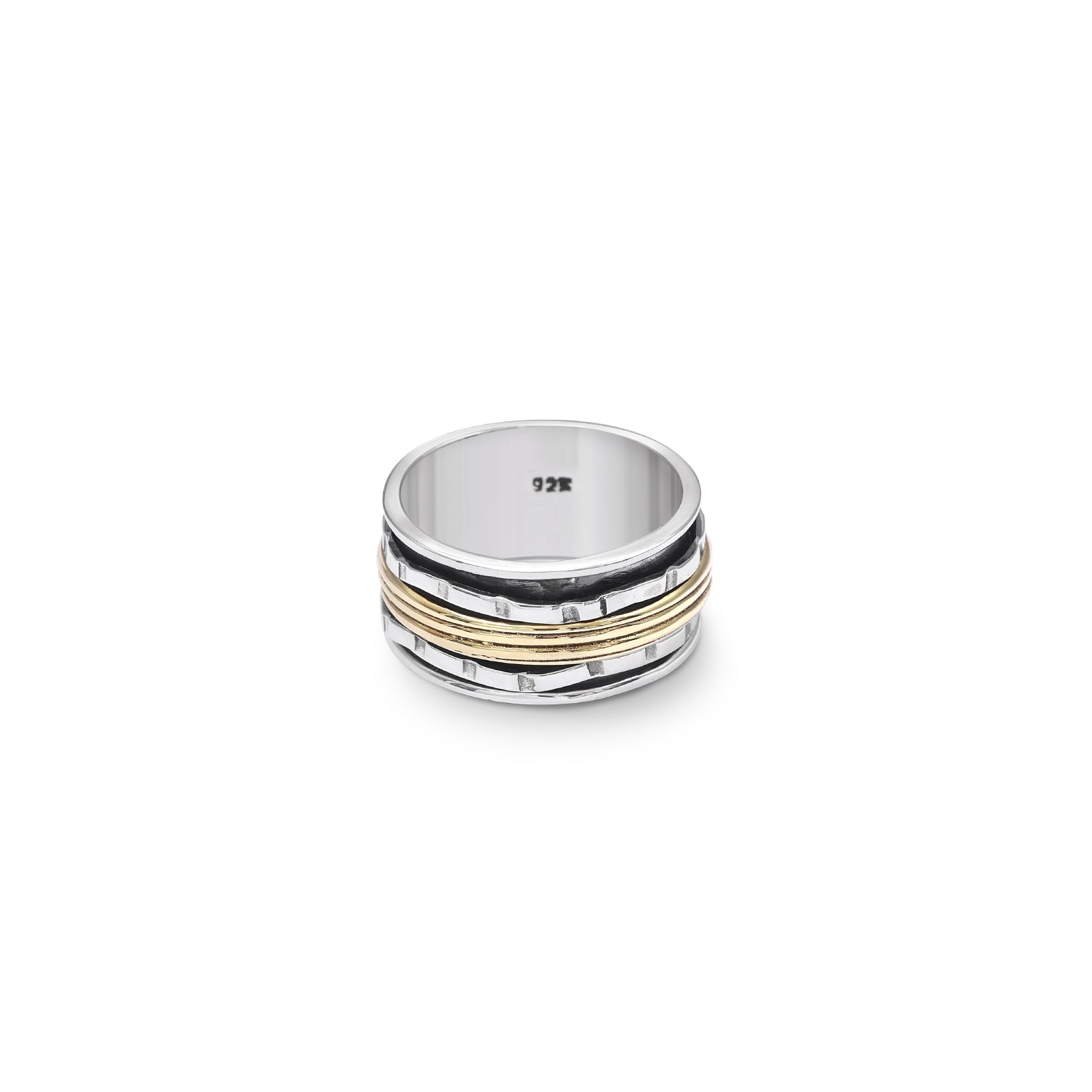 silver ring - Pure Silver Ring &#8211; Two-Toned Sterling Band