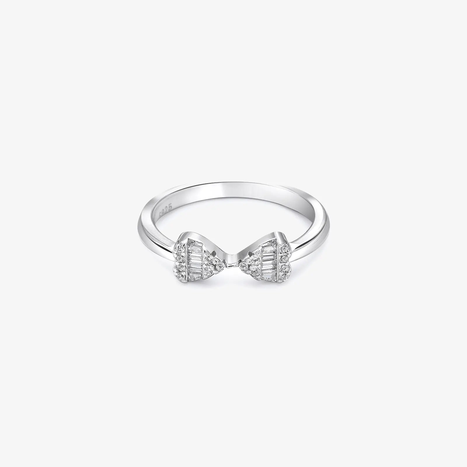 Silver CZ Bow Ring - Tweov Jewels