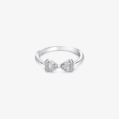 Silver CZ Bow Ring - Tweov Jewels