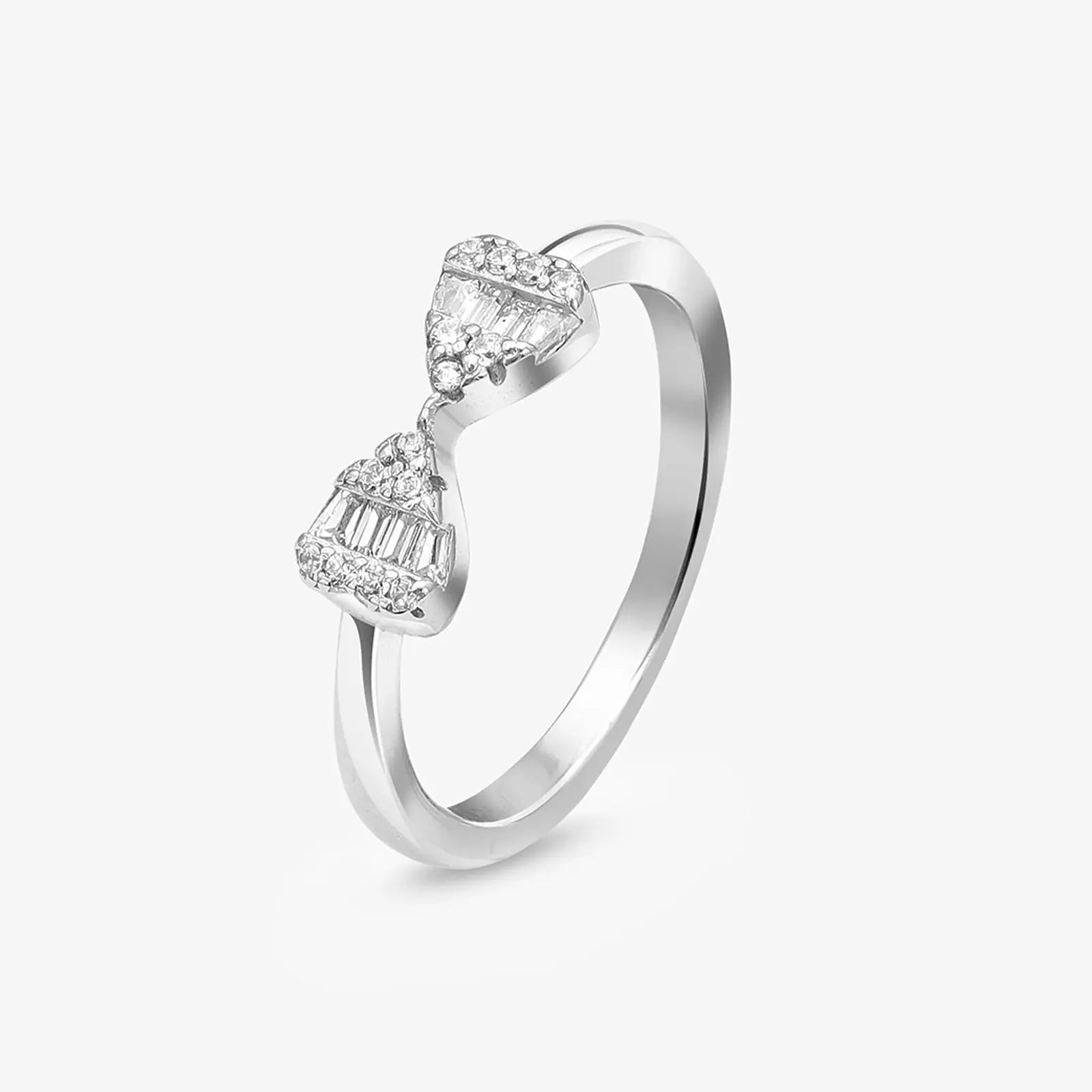 Silver CZ Bow Ring - Tweov Jewels
