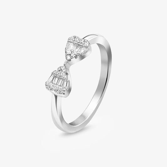 Silver CZ Bow Ring