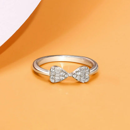 Silver CZ Bow Ring - Tweov Jewels