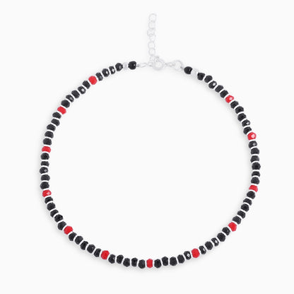 Silver anklets - Pure Silver Anklet &#8211; Nightfall Shimmer Coal Beaded