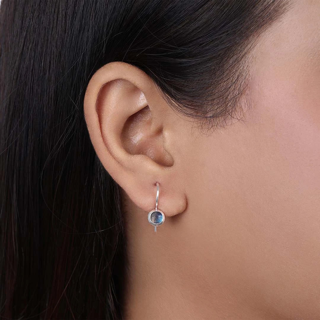 Silver Earrings - Pure Silver Earrings &#8211; Made With Mini Rainbow Stone