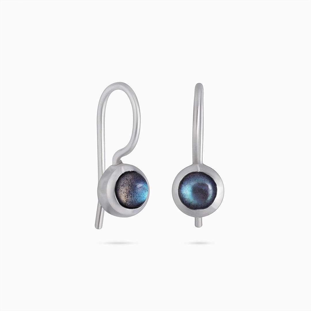 Silver Stone Earrings - Pure Silver Earrings &#8211; Made With Mini Rainbow Stone