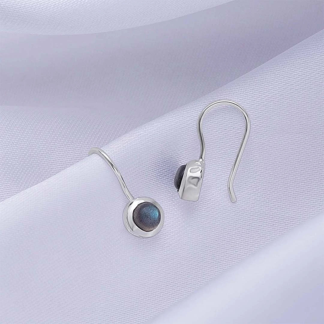 Drop Earrings - Pure Silver Earrings &#8211; Made With Mini Rainbow Stone