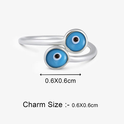 Pure Silver Ring - Empowered With Blue Evil Eye