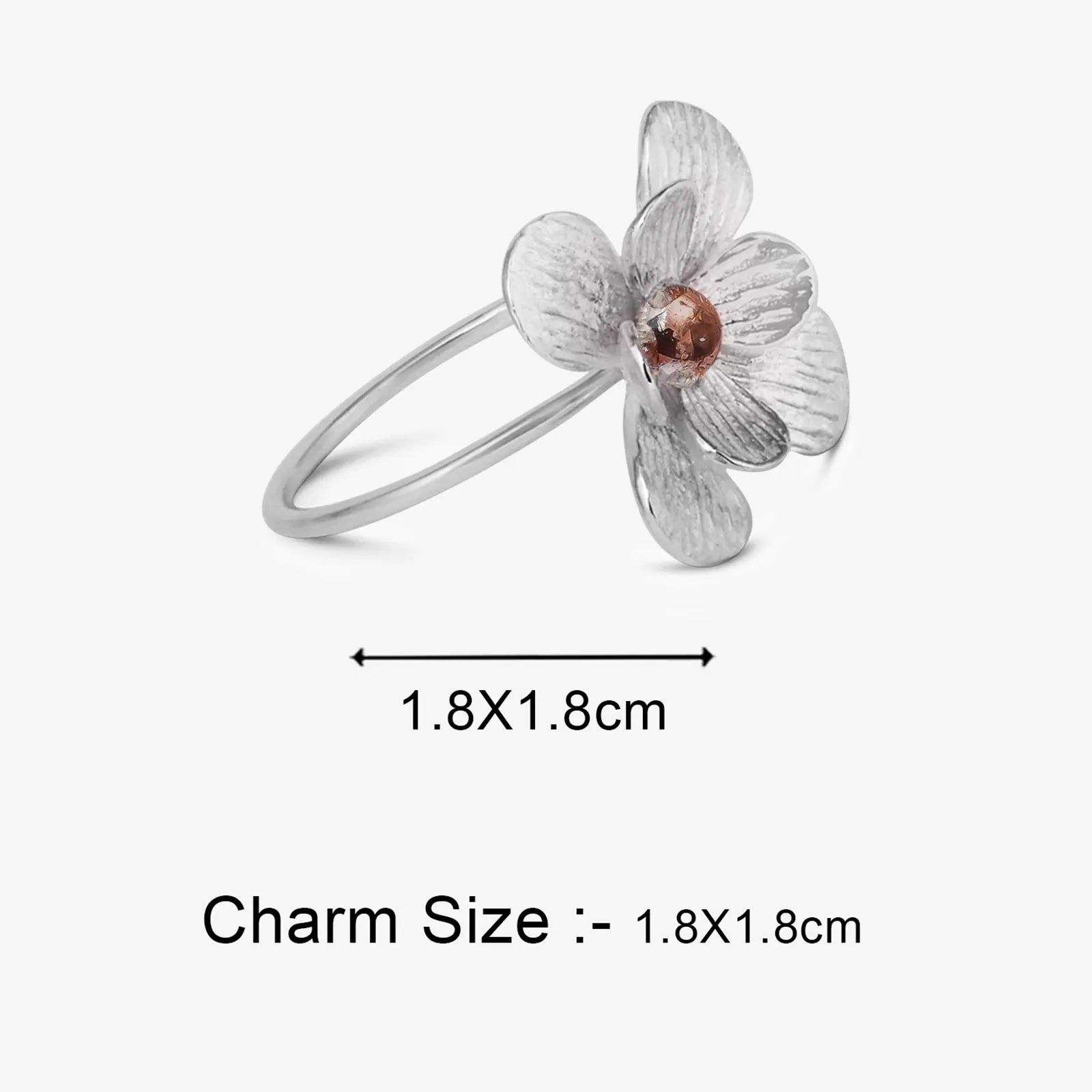 Elegant Silver Flower Ring