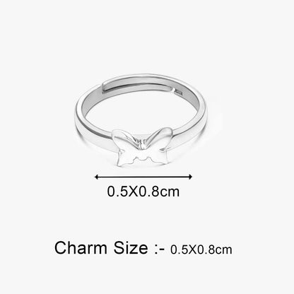 Silver Butterfly Design Ring