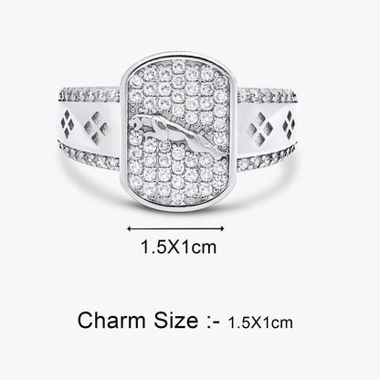 Silver Jaguar Mens Ring