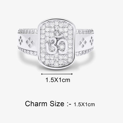 Silver Classic Om Men's Ring