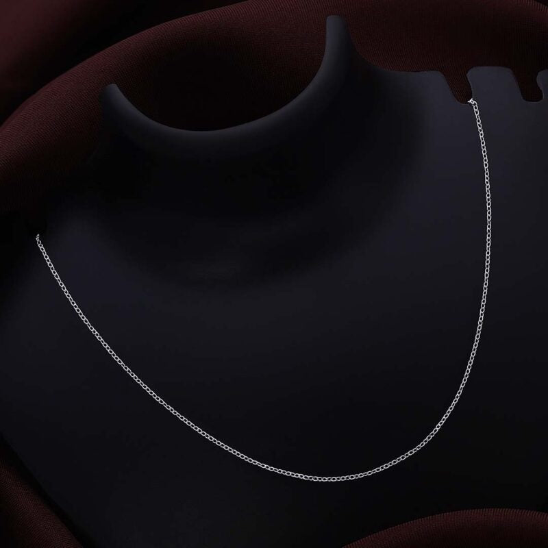 Silver Chains - Pure 925 Silver Chain &#8211; Rolo Rope Chain For Women