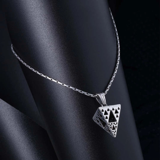 Contemporary Jewellery - Pure 925 Silver Pendant &#8211; Triangle Hood Model