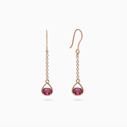 Rose gold earrings - Pure Silver Earrings &#8211; Enlighted With Rose Gold Ruby