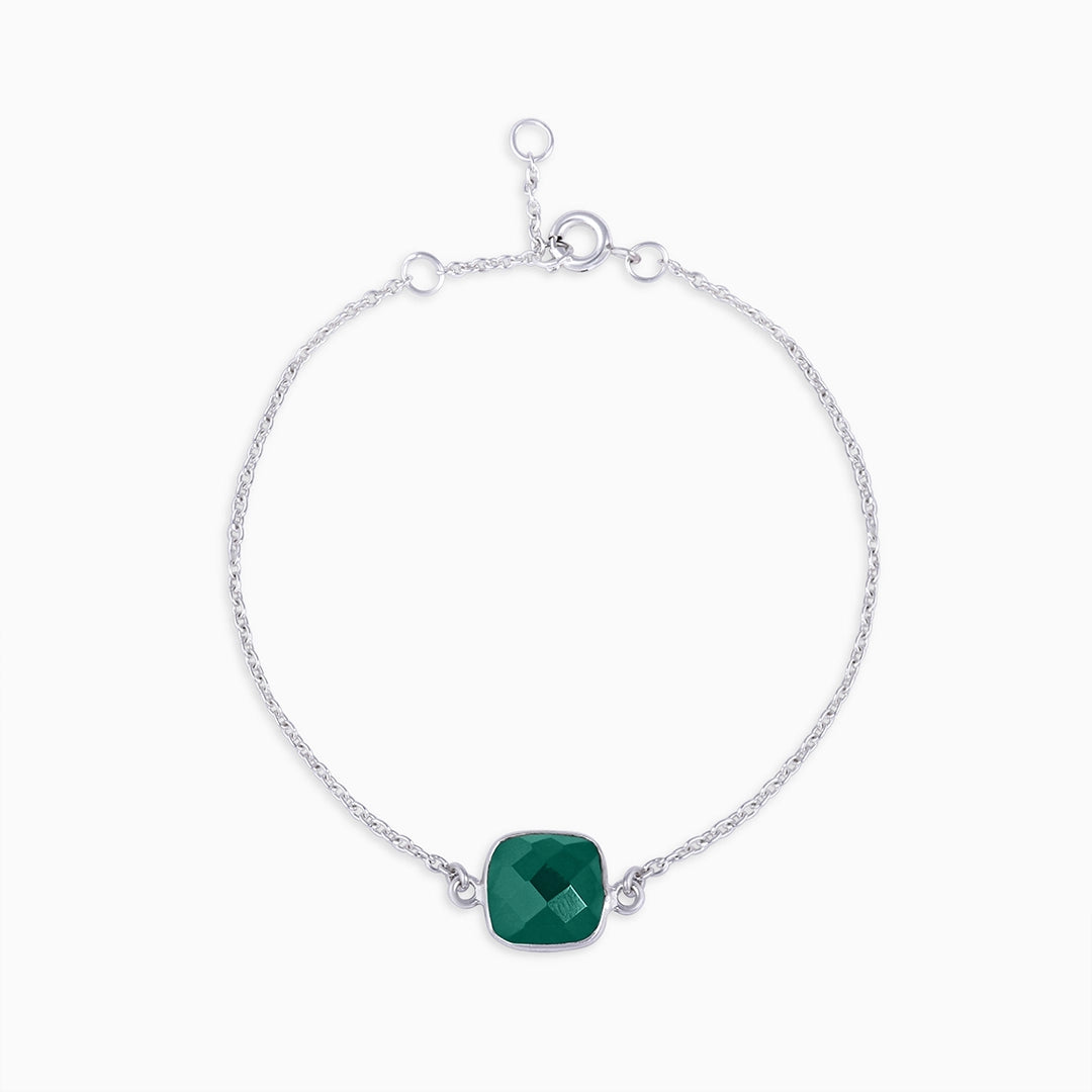 bracelet for womens - Pure Silver Bracelet &#8211; Imperial Emerald Green Stone