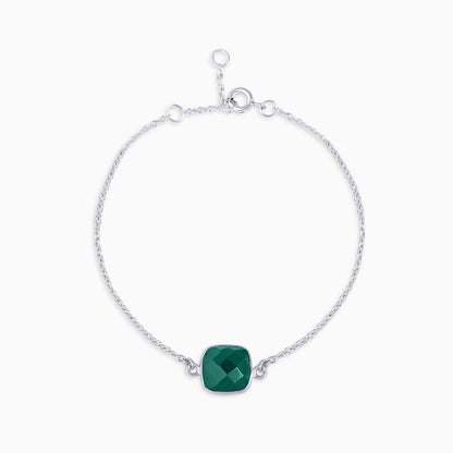 bracelet for womens - Pure Silver Bracelet &#8211; Imperial Emerald Green Stone