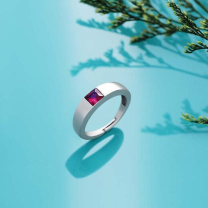 Silver Rings - Pure Silver Ring &#8211; Made With Luxurious Ruby Pink Gemstone