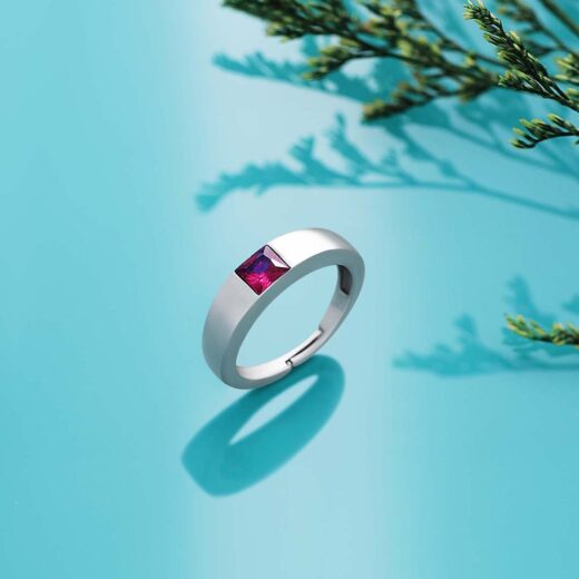 Silver Rings - Pure Silver Ring &#8211; Made With Luxurious Ruby Pink Gemstone
