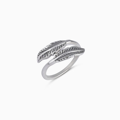 Silver leaf shape rings - Pure Silver Ring &#8211; Woodland Whispers Wtih Double Leaf