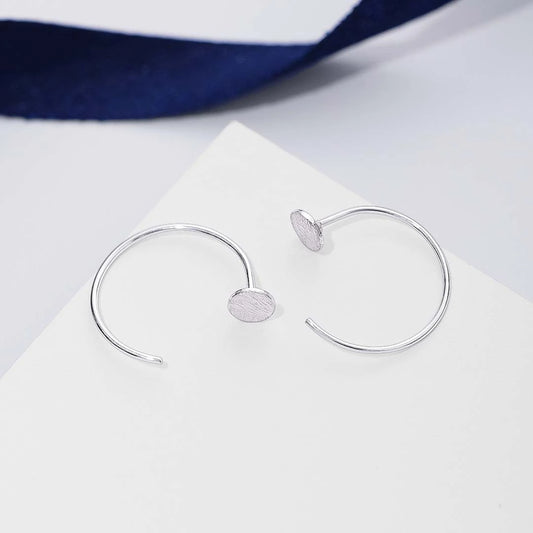 Silver Earrings - Pure Silver Earring &#8211; Scratch Pattern Hoops
