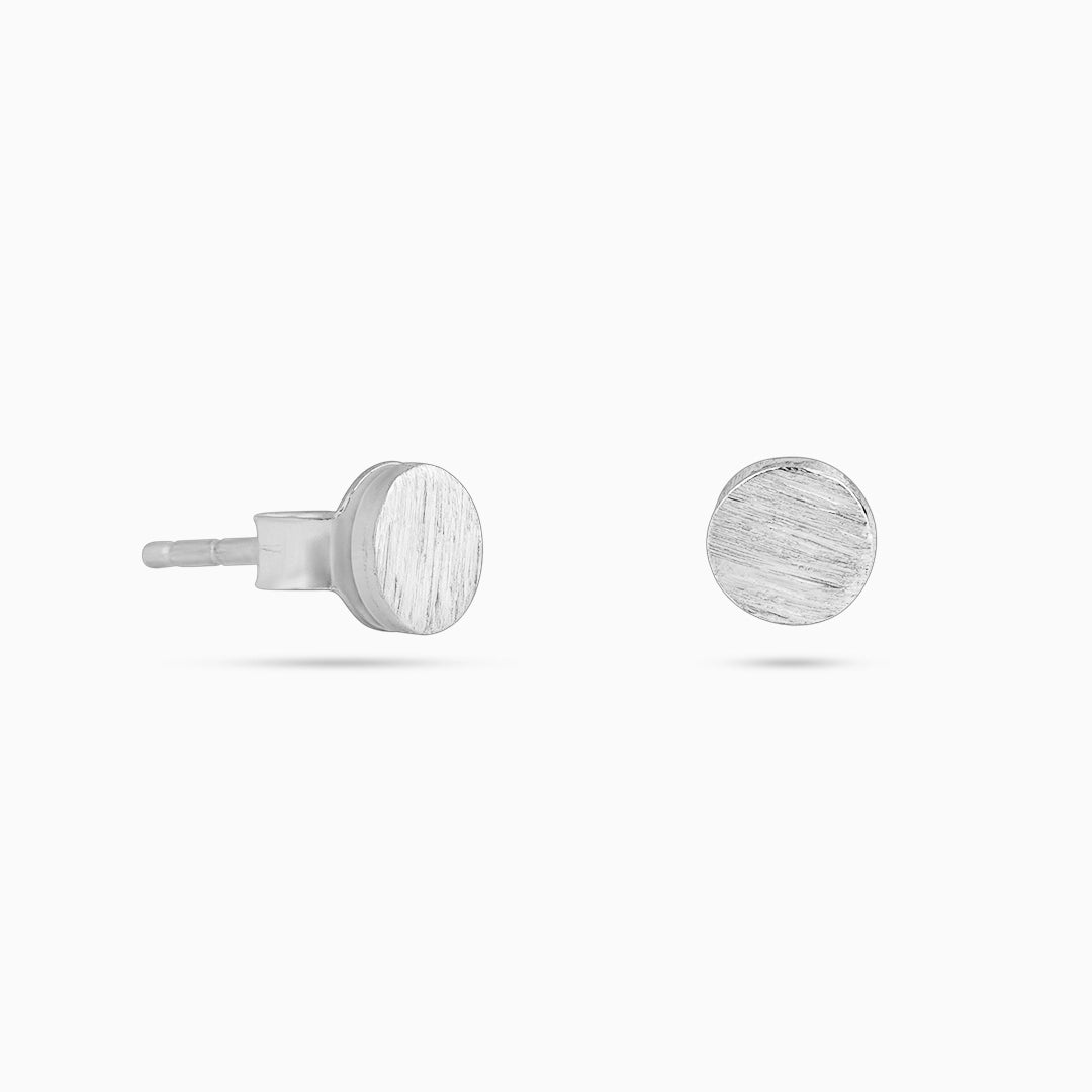 Tops Earrings - Pure Silver Studs &#8211; Lustrous Glitter Finish Model